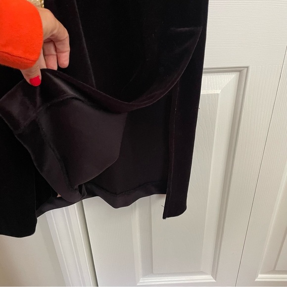 Raza New York Vintage Black Velvet Gold Jacquard Trim Medieval Kaftan Size Large - Picture 5 of 9